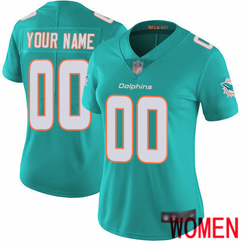 Limited Aqua Green Women Home Jersey NFL Customized Football Miami Dolphins Vapor Untouchable